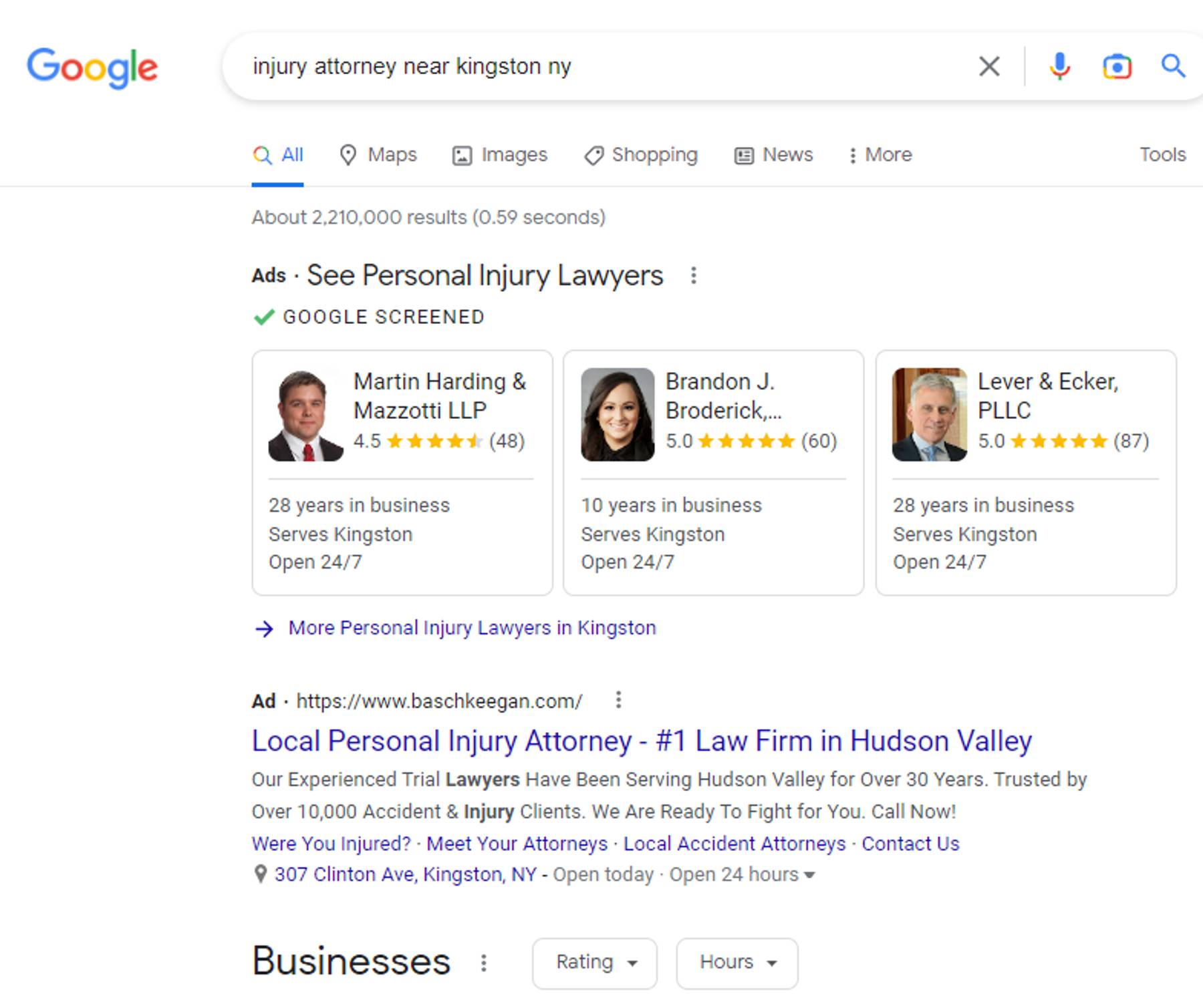Google LSA Results are not actually local